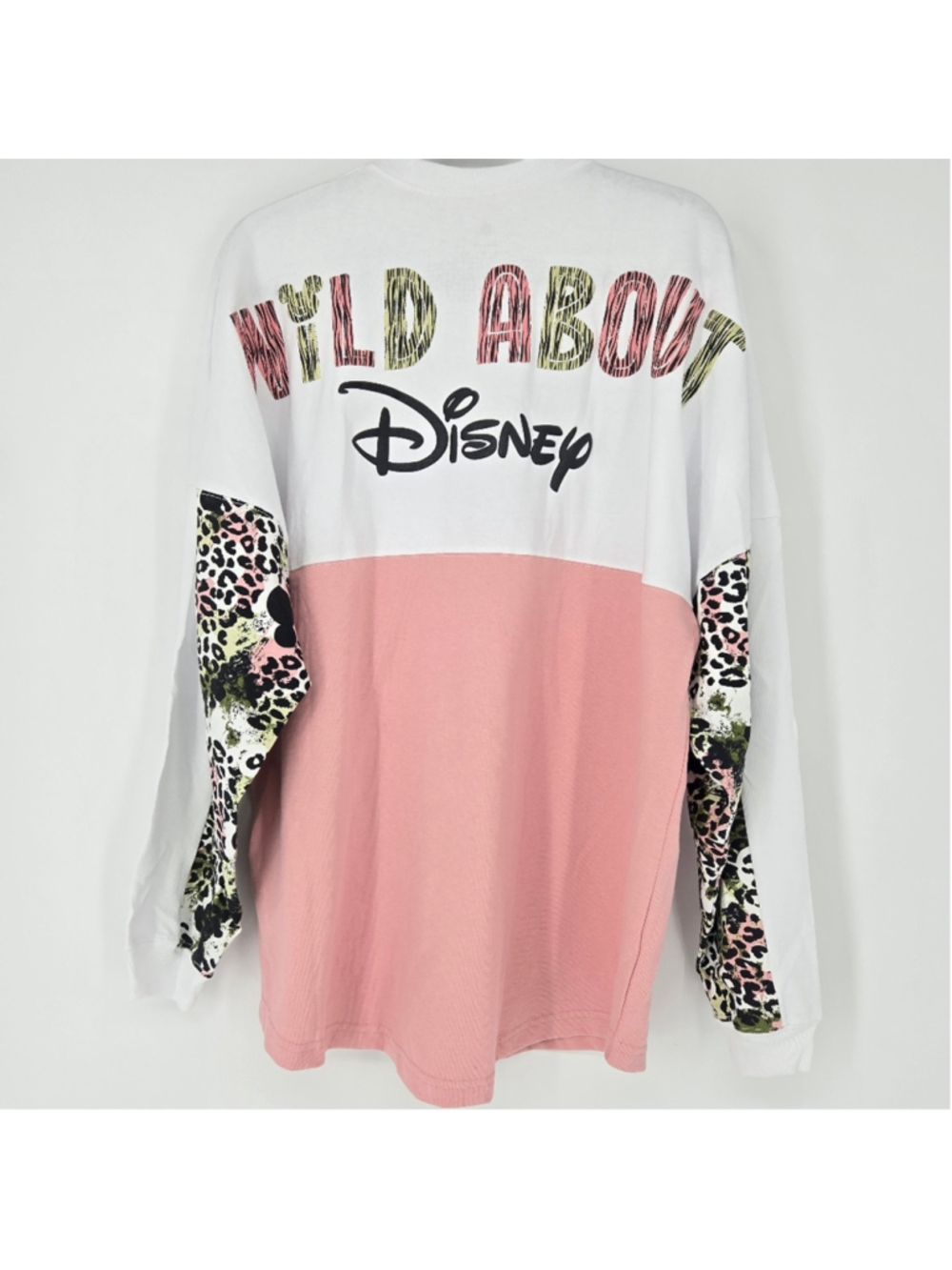 Disney Parks Wild About Disney Spirit Jersey Large Pink Animal Print NWT